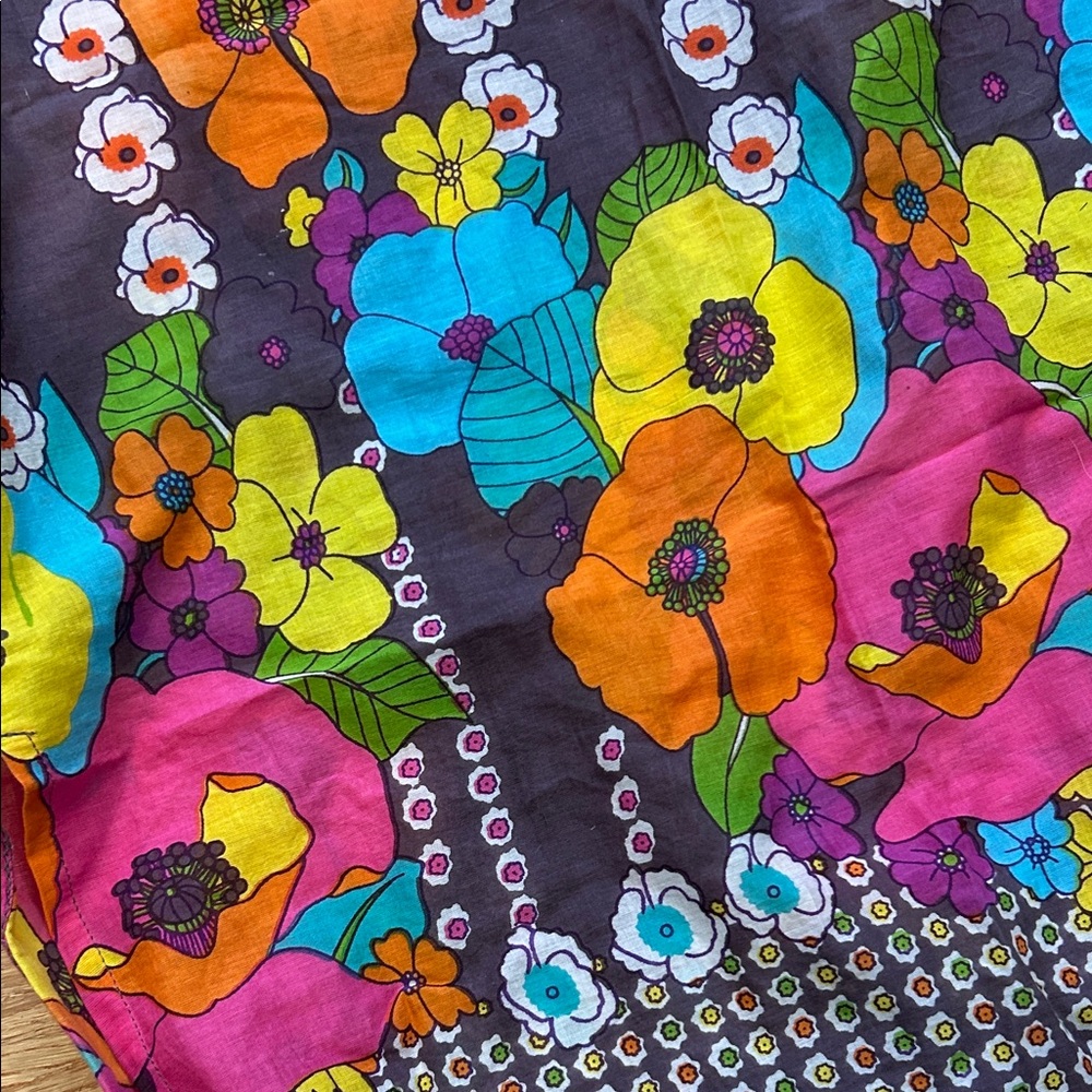 Kiko Women's Floral Print Tunic 70’s Print Gauzy Boho Resortwear Women’s L - Picture 4 of 5